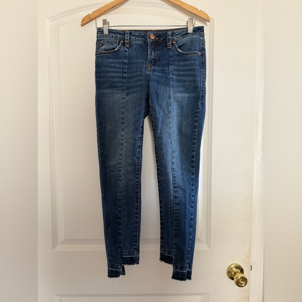 Dear John Skinny Jeans Dark Wash Raw Hem Stretch Denim Women’s Ankle Pants